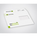 Couvert mit Fenster Rechts, inkl. Druck auf Lasche