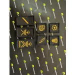 personalisierte Klett badge - schwarz mit goldigem Stick